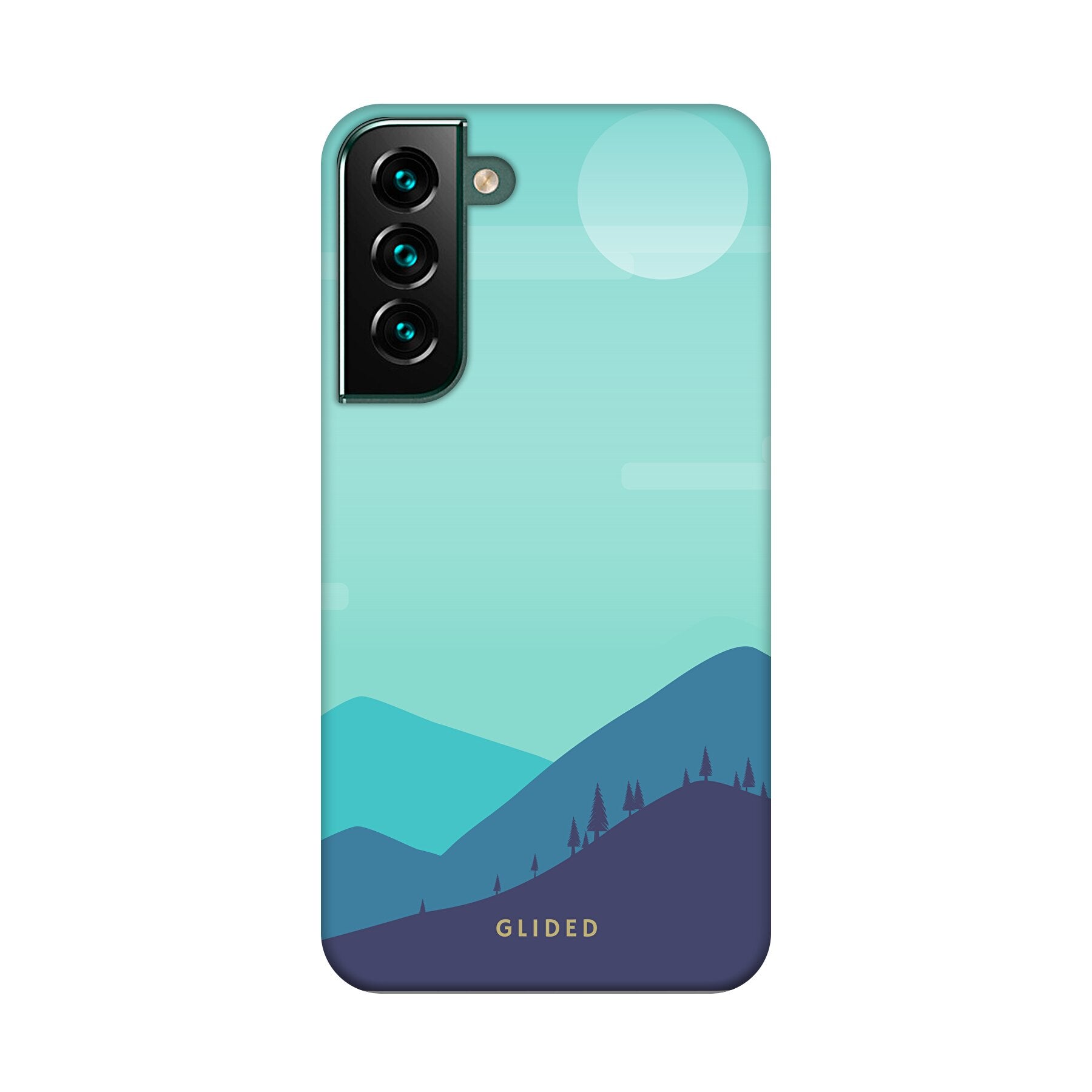 Samsung Galaxy S22 Plus Handyhülle im Alpine Design mit Bergmotiv, bietet stilvollen Schutz und präzise Aussparungen.